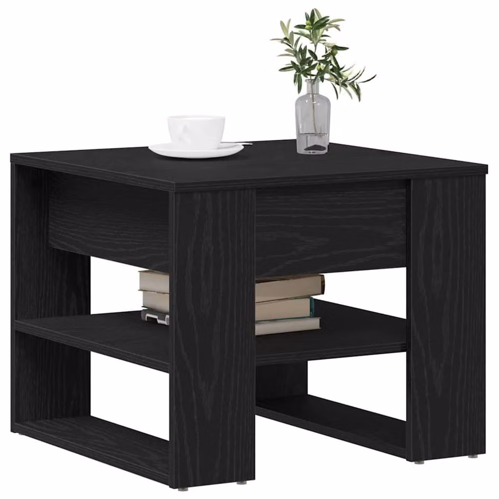 Berkfield Home Black Oak Coffee Table, W: 55.5 cm, D: 55.5 cm, H: 45 cm – 3