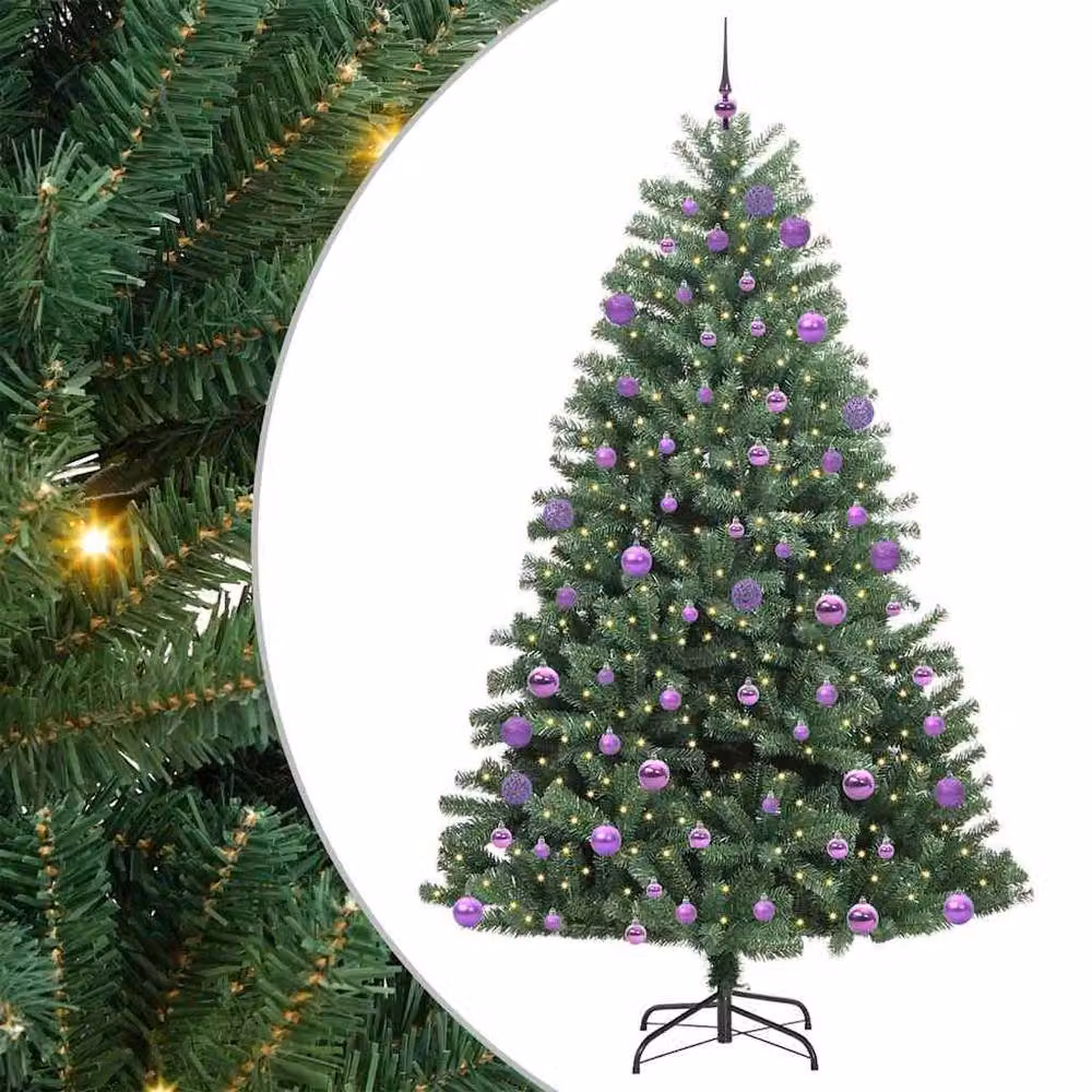 Berkfield Home Green Artificial Hinged Christmas Tree, Height: 300 cm – 2