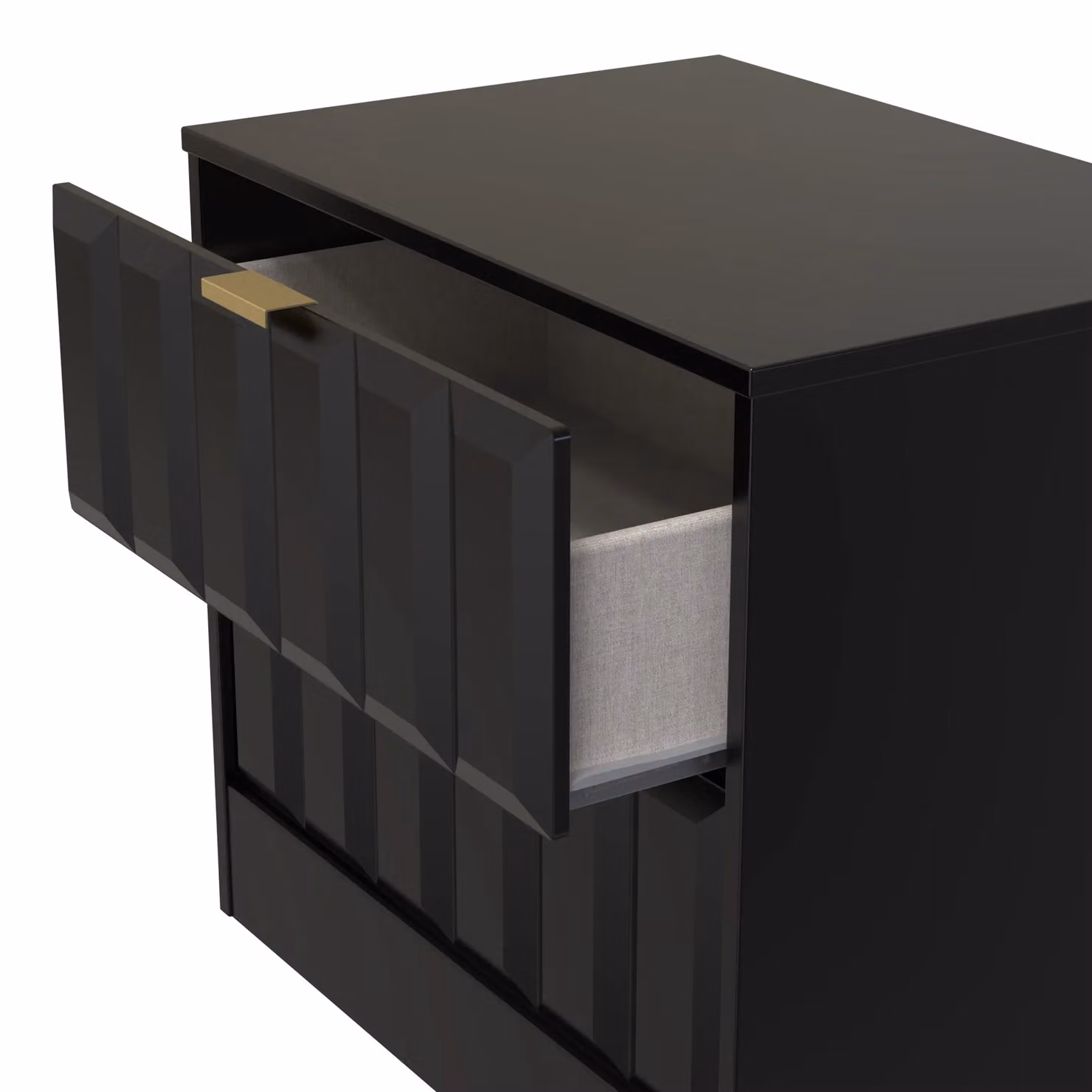Ready Assembled 2 U Seattle 2 Drawer Side Table in True Black – 4