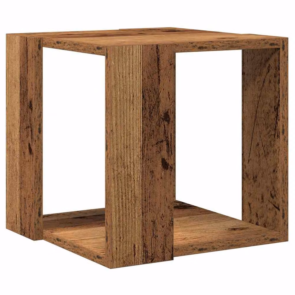 Berkfield Home Rustic Reclaimed Solid Wood Coffee Table, Brown, W/D/H: 32 x 32 x 30 cm – 4