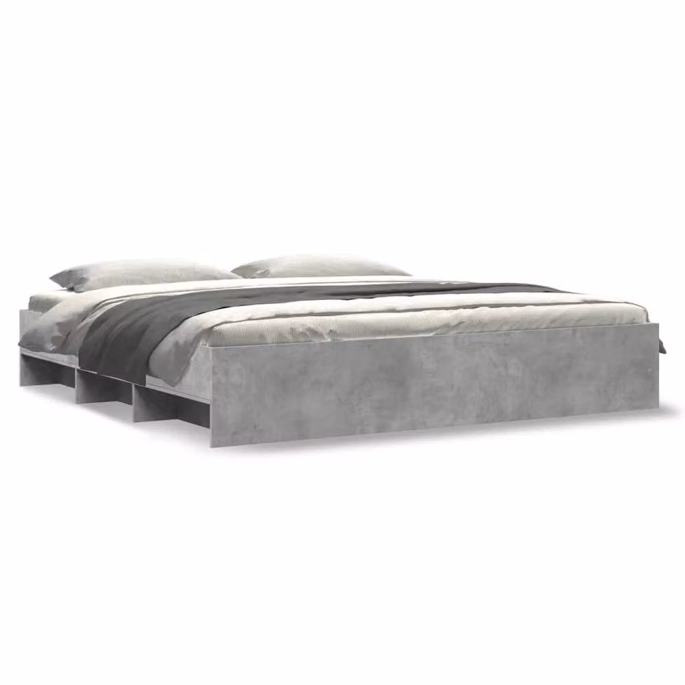 Berkfield Home Durable Super King Bed Frame in Concrete Grey, W/D/H: 180 x 200 x 35 cm – 3