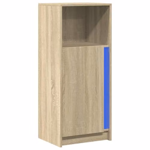 vidaXL Modern Sideboard with Integrated LED Lighting in Brown Sonoma Oak, W/D/H: 42.5 x 34.0 x 100.0 cm – 1