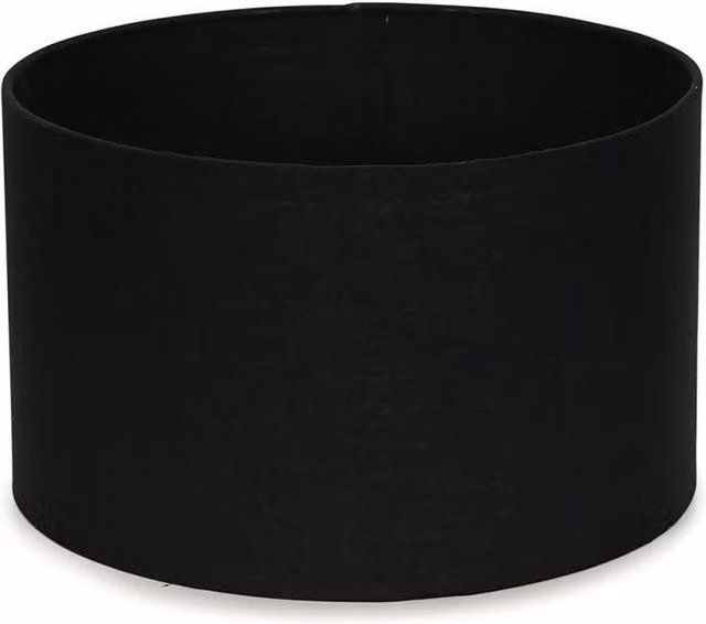 ValueLights Reni Pair of Black Fabric Drum Ceiling Lamp Shades with Reducer Ring, Width: 25 cm – 1