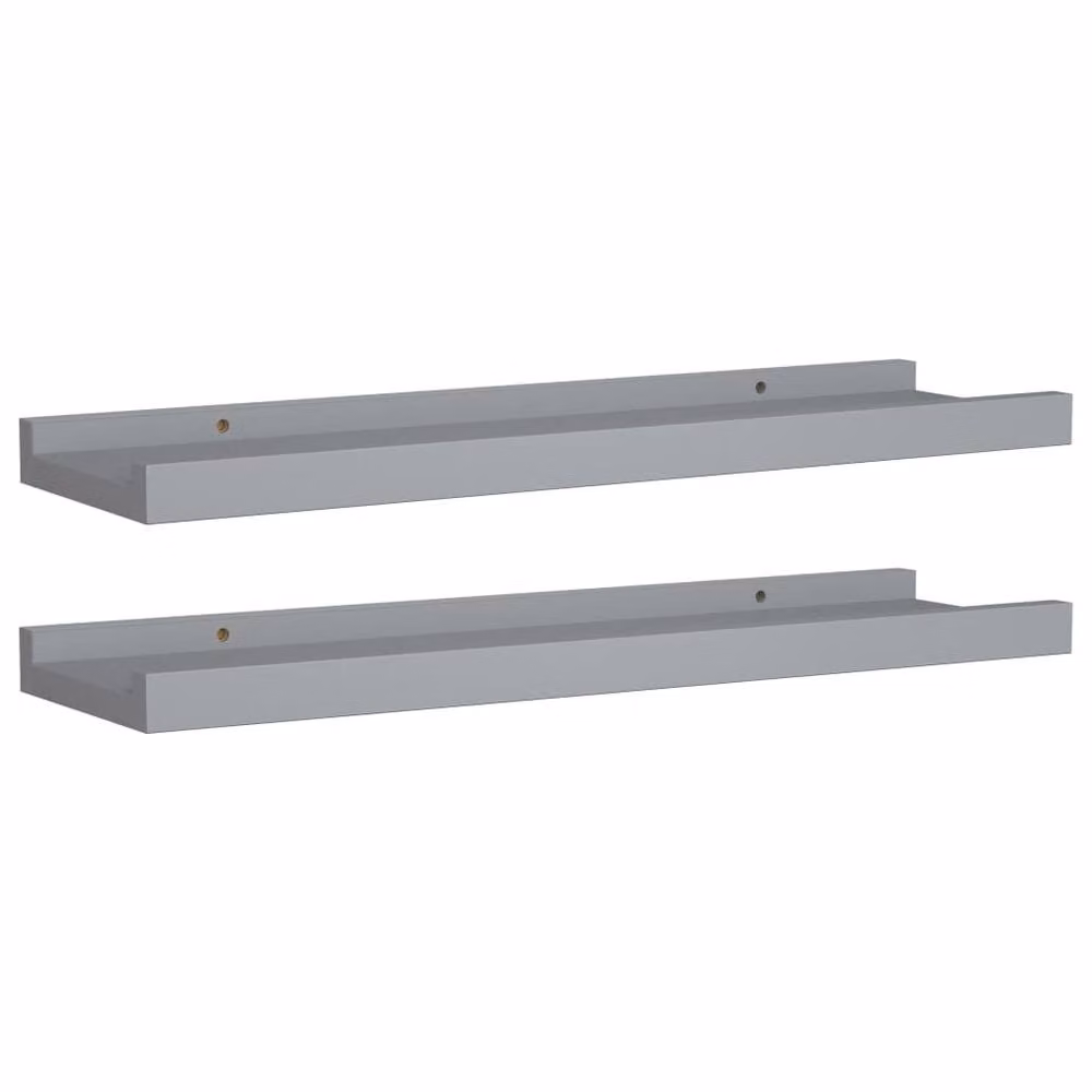 Berkfield Home Picture Frame Ledge Shelves, 2 Pack, Grey MDF, W: 40 cm, D: 9 cm, H: 3 cm – 3