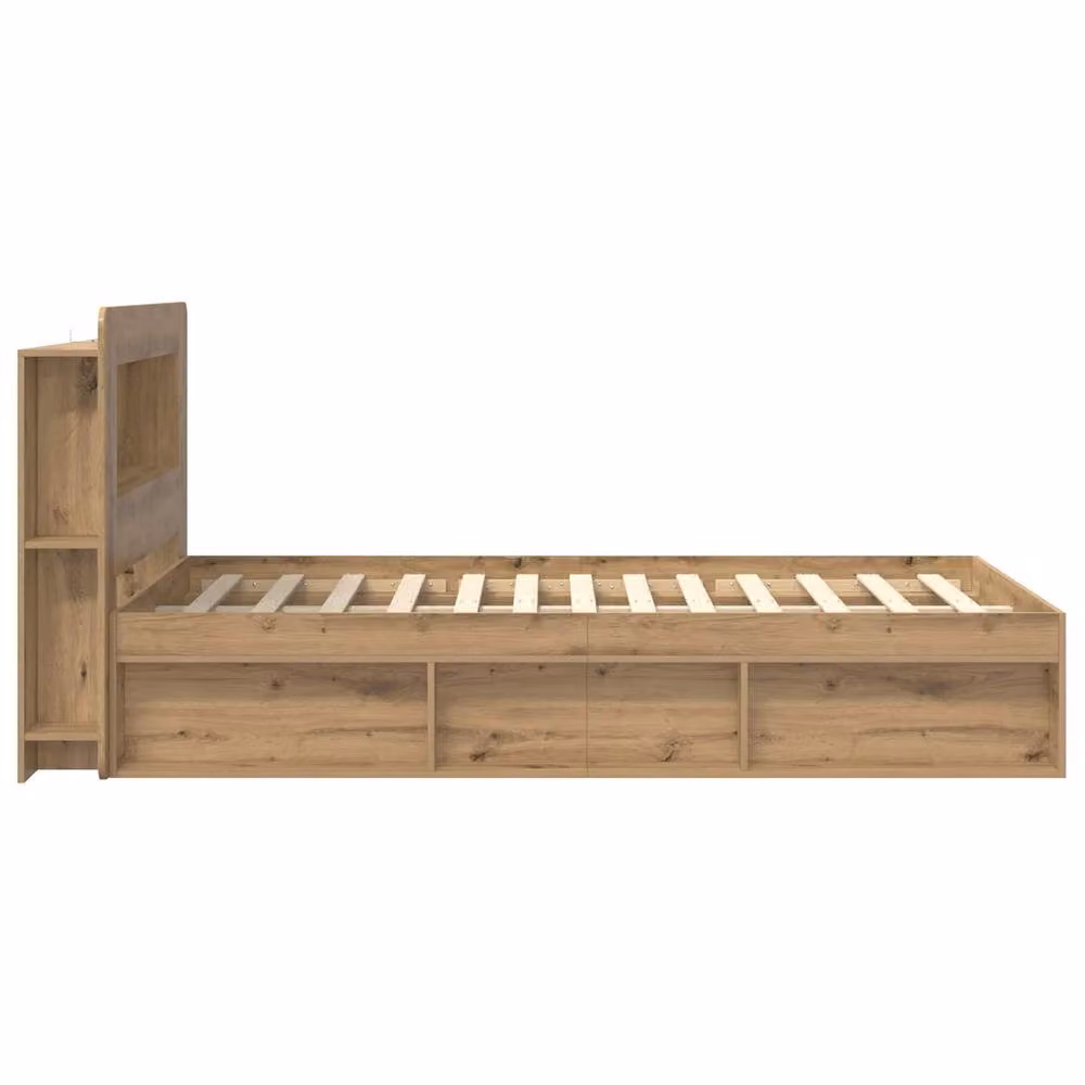 Berkfield Home Artisan Oak Bed Frame with Storage Drawers, Brown, W/D/H: 120 x 190 cm – 2