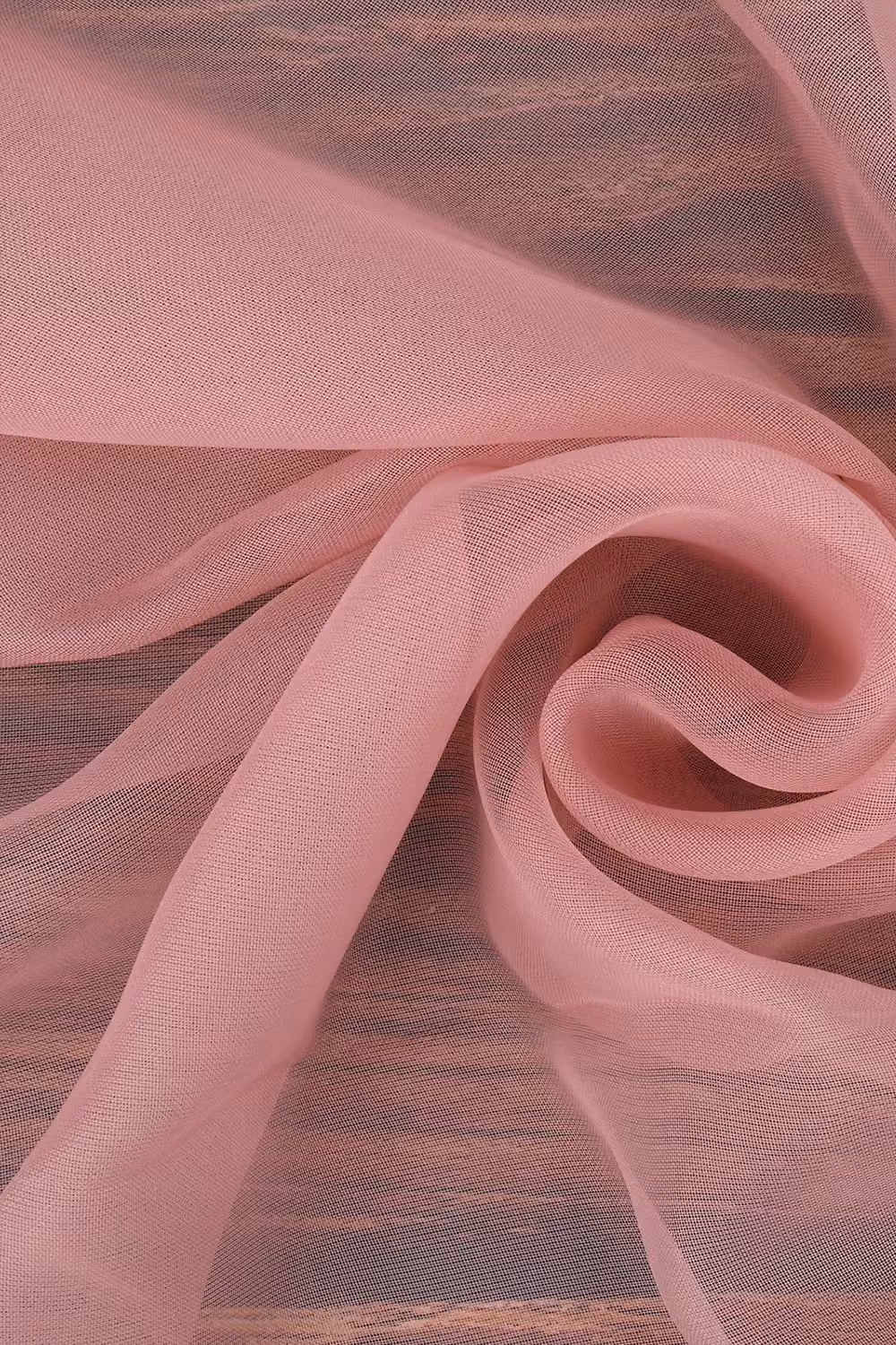 Neel Blue Semi-Transparent Voile Curtain Pair in Rose, Width: 142 cm, Drop: 229 cm – 2