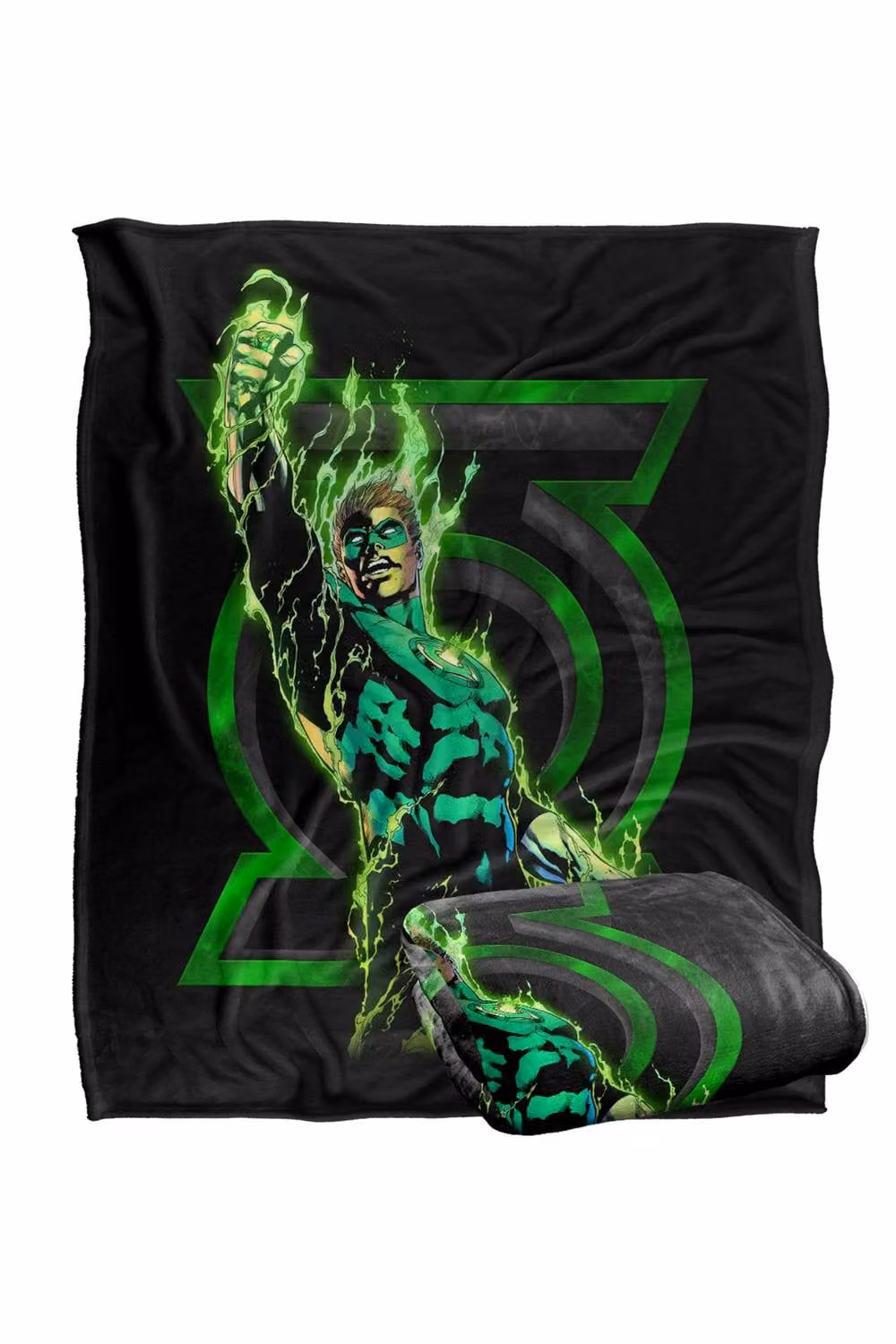 Warner Bros. Green Lantern Fully Charged Extra Large Super Soft Silky Touch Throw Blanket in Green, Black and Multicolour – 2
