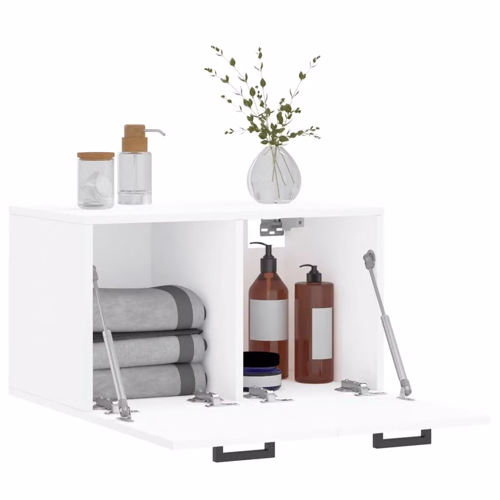 Berkfield Home White Wall Mounted Cabinet with Hinged Doors, W/D/H: 60 x 35 x 35 cm – 2