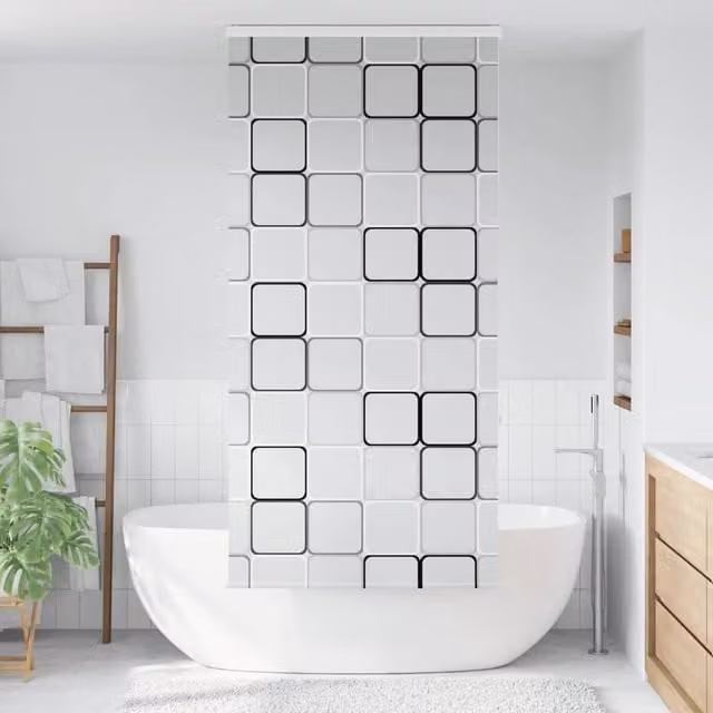 Berkfield Home Shower Roller Blind with Cassette, White, W/H: 90 x 240 cm