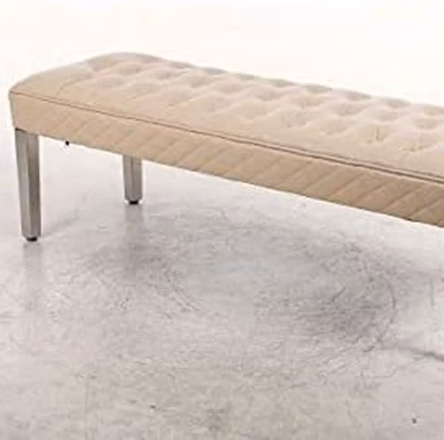 Modernique Rebecca Leather Aire Bench in Beige, Width: 155 cm