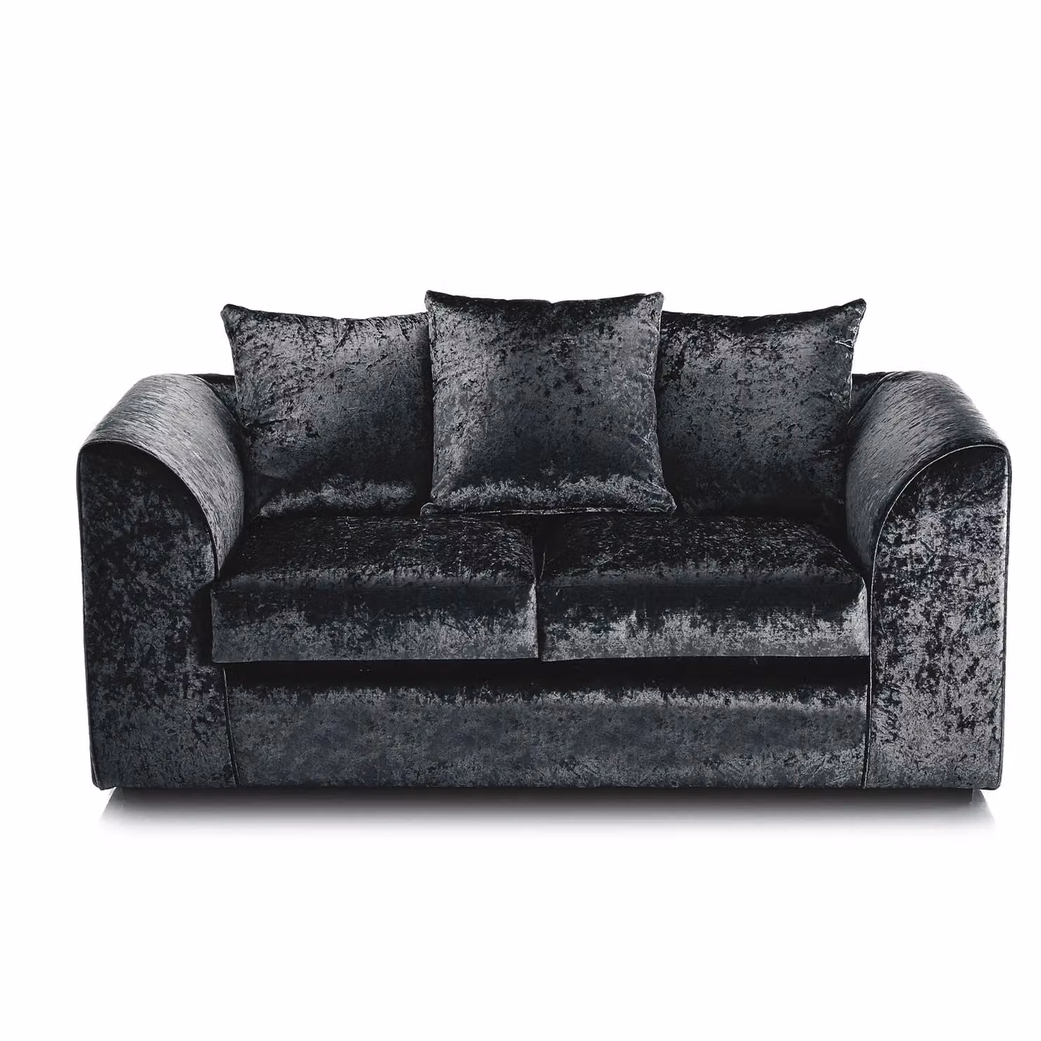 Furnishings For Less UK Crystal Crushed Velvet 3 and 2 Seater Sofa Set in Black – 1