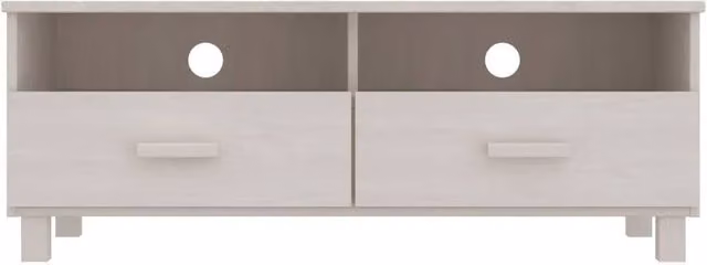Berkfield Home HAMAR TV Cabinet in White Solid Pine Wood, W: 106 cm, D: 40 cm, H: 40 cm