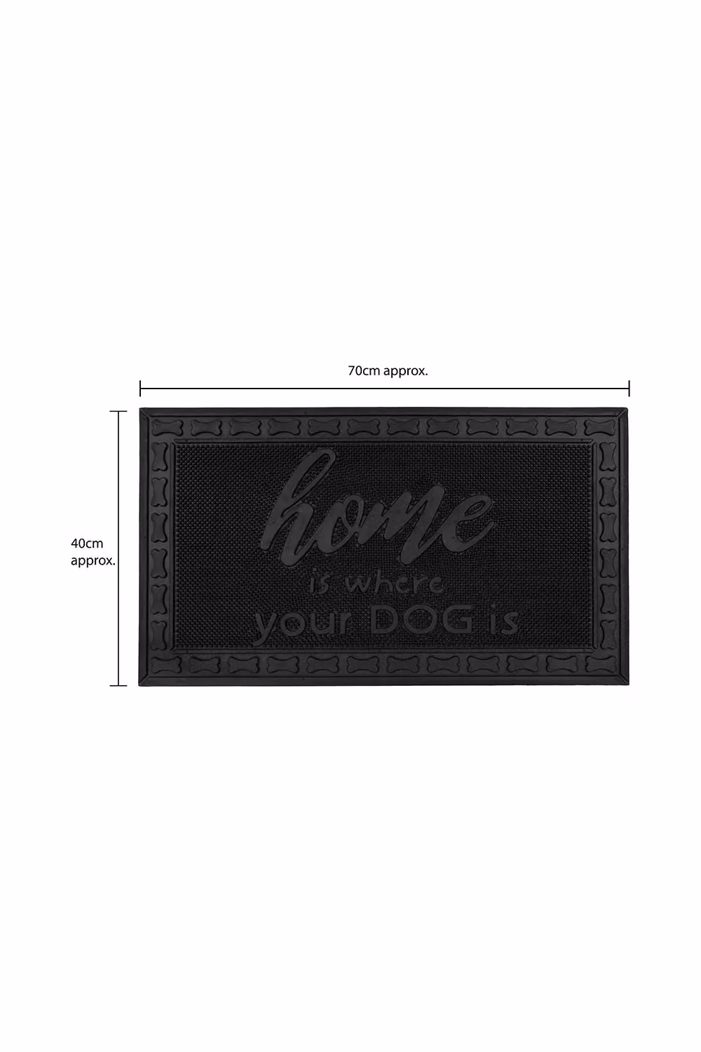 JVL Black Rubber Pin Scraper Doormat, W: 40 cm, D: 70 cm – 4
