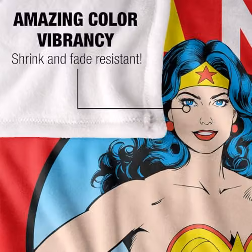LOGOVISION Wonder Woman Justice League Super Soft Silky Touch Fleece Throw Blanket, Multicolour, W: 127 cm x H: 152.4 cm – 3