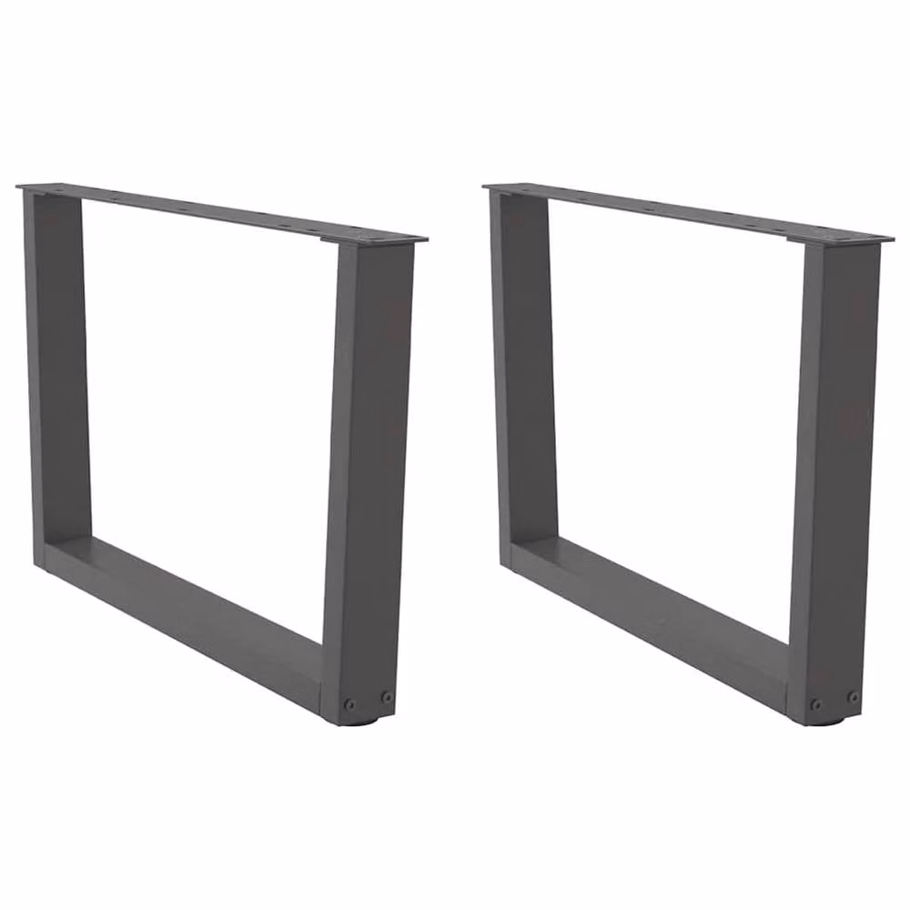 Berkfield Home V-Shape Dining Table Legs, 2 Pieces, Anthracite Grey Steel, H: 70 cm, W: 42-43.3 cm – 1