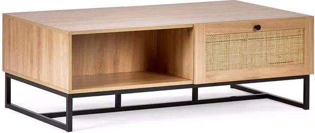 Cheshire Portree Rectangular Coffee Table in Oak Wood with Sled Base
