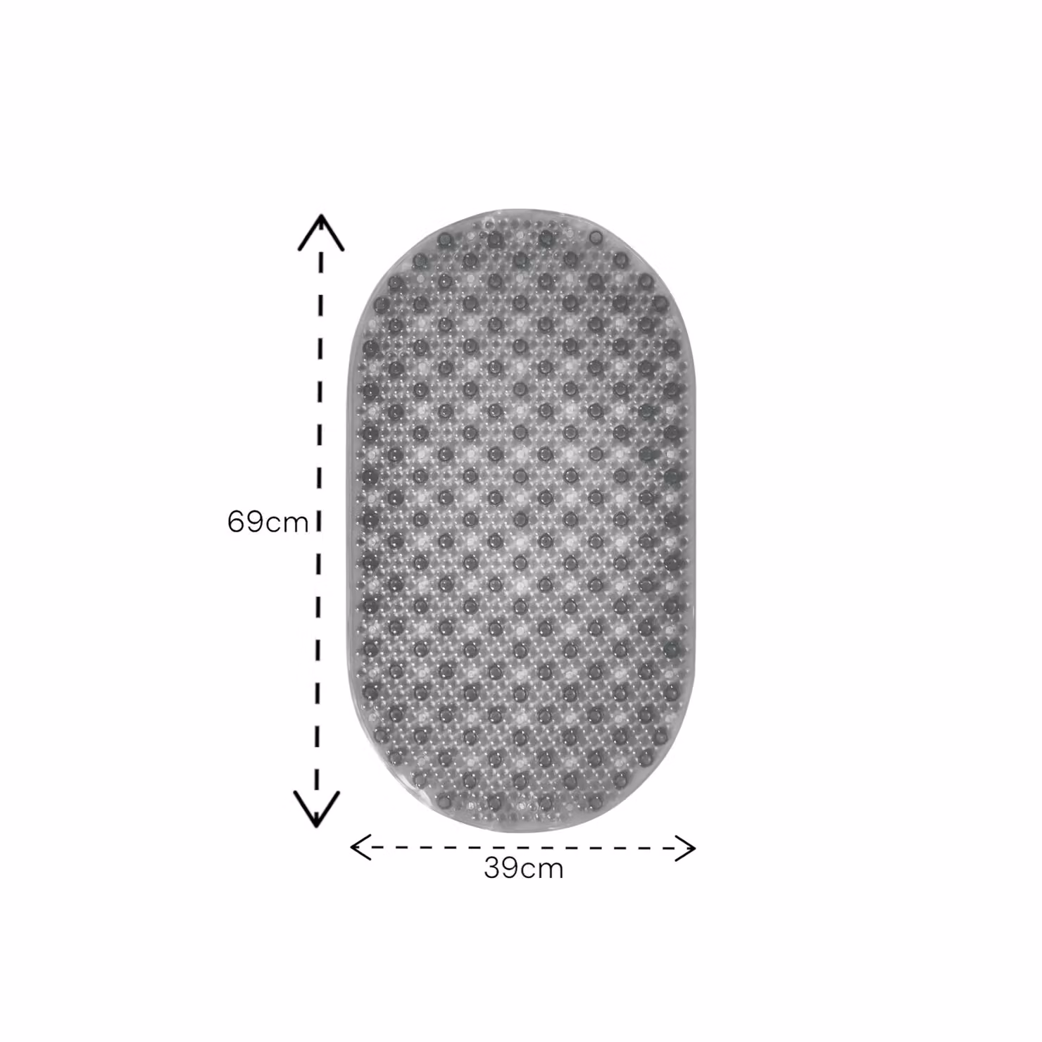 Showerdrape Cleo Oval Grey Anti Slip Bath Mat W: 69 cm, D: 39 cm – 2