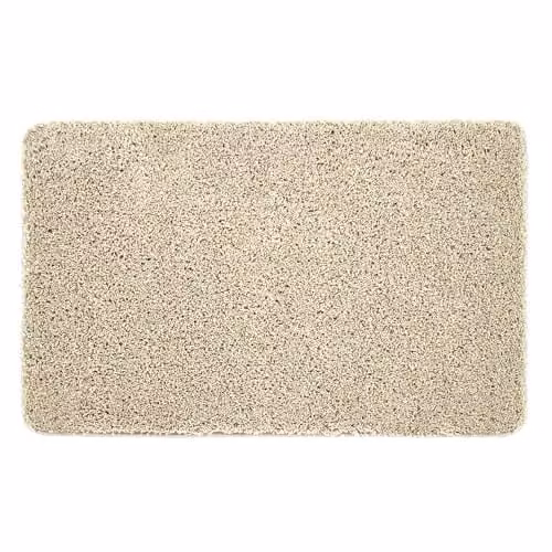 My Mat Stone Beige Non-Slip Washable Shaggy Pile Rectangular Doormat W: 60 cm, D: 100 cm