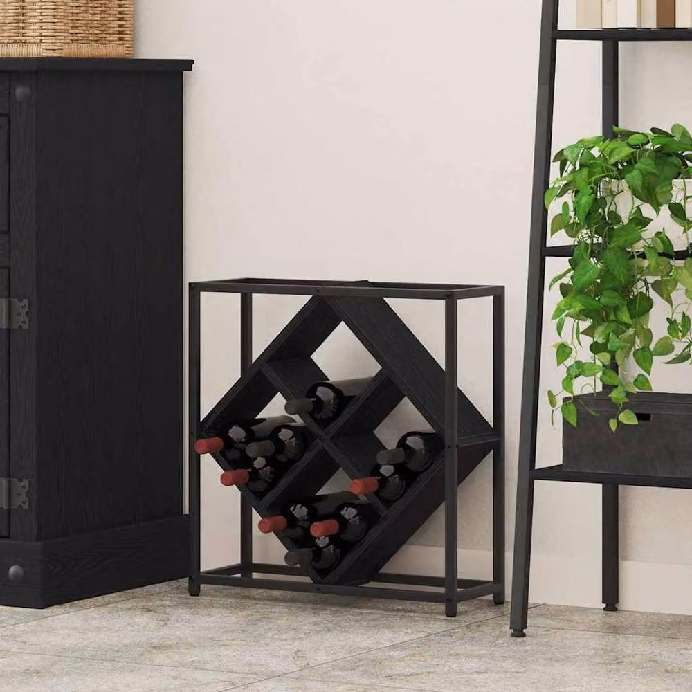 Berkfield Home Modern Black Oak Wine Rack, W/D/H: 51 x 18 x 52.5 cm – 2