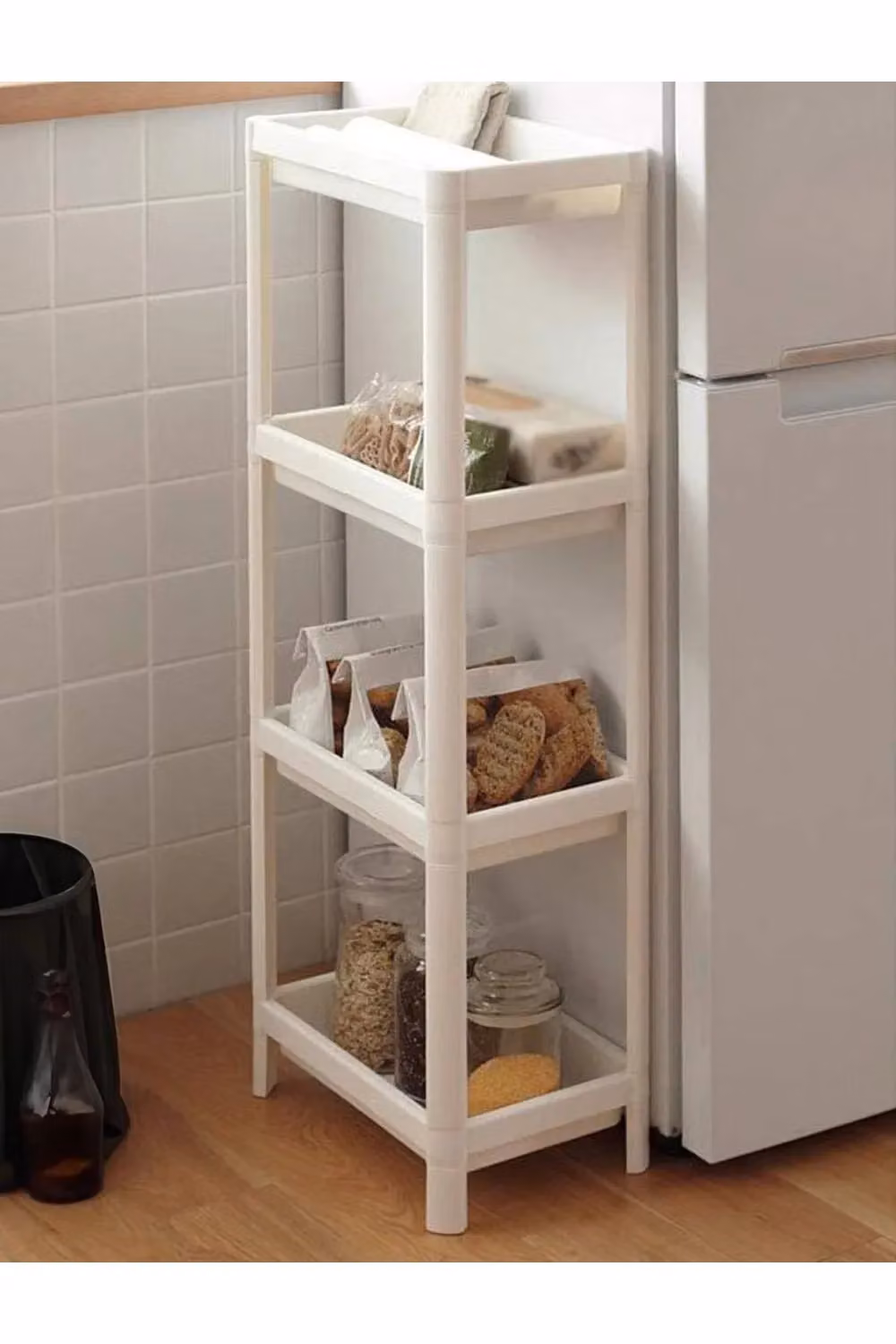 Living and Home 4-Tier Multifunction Plastic Storage Rack Organizer in White – 2