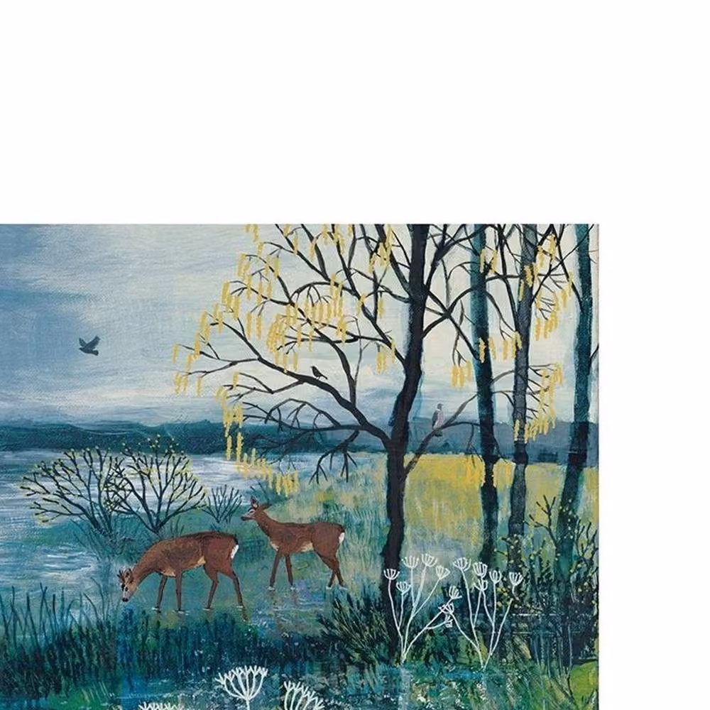 Jo Grundy The Enchanted Lake Paper Poster in Blue, W: 40 cm, H: 50 cm, D: 0.21 cm – 2