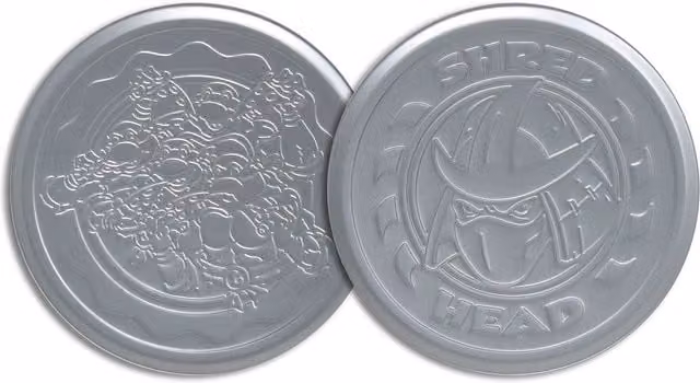 FaNaTtik Teenage Mutant Ninja Turtles Set of 4 Embossed Metal Coasters in Silver with Cork Non-Slip Base