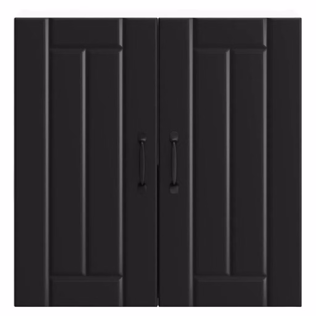 Berkfield Home Lucca Black Wall Mounted Kitchen Cabinet with Glass Doors – 4