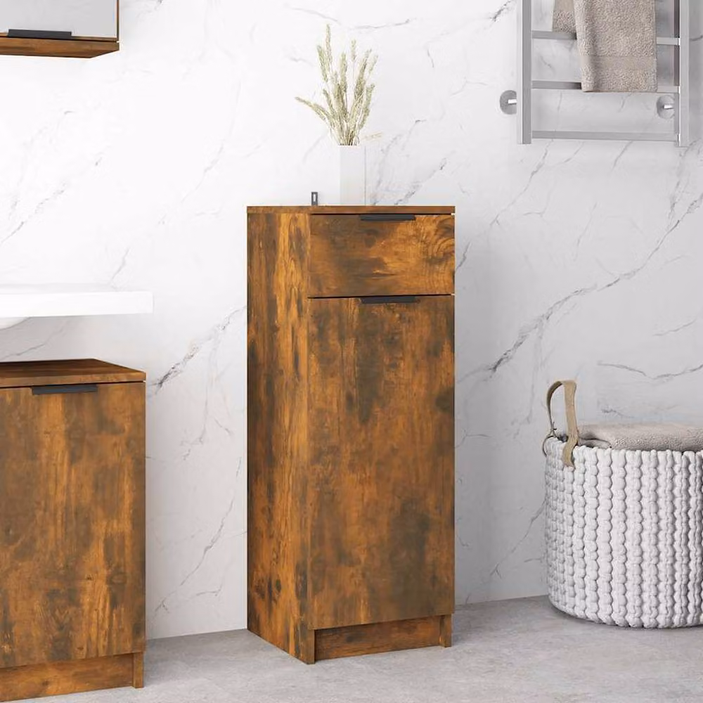 Berkfield Home Smoked Oak Bathroom Cabinet in Brown, W/D/H: 32 x 34 x 90 cm – 2