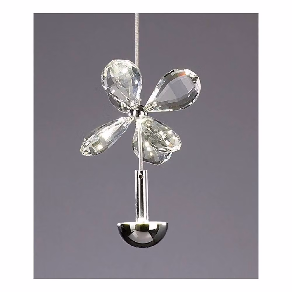 Netlighting Aviva LED Ceiling Pendant Light in Polished Chrome and Grey Crystal – 3