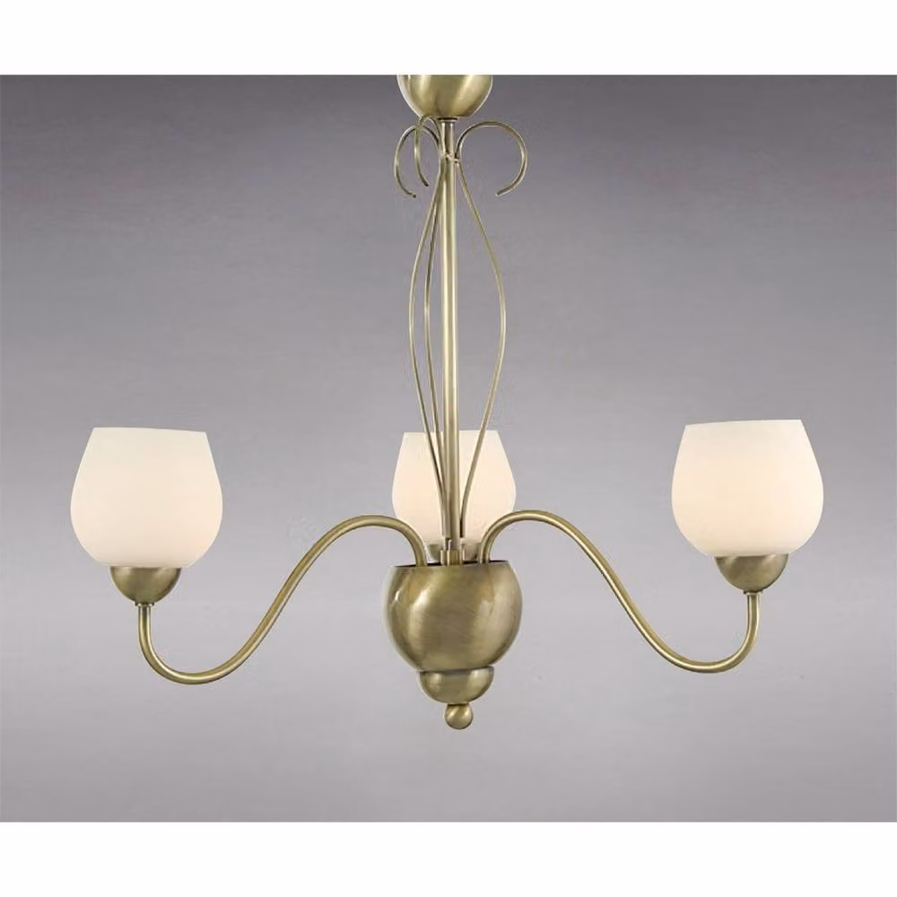 Netlighting Klara 3-Light Pendant Lamp in Antique Brass and Bronze with Glass Shades and G9 Bulbs – 2