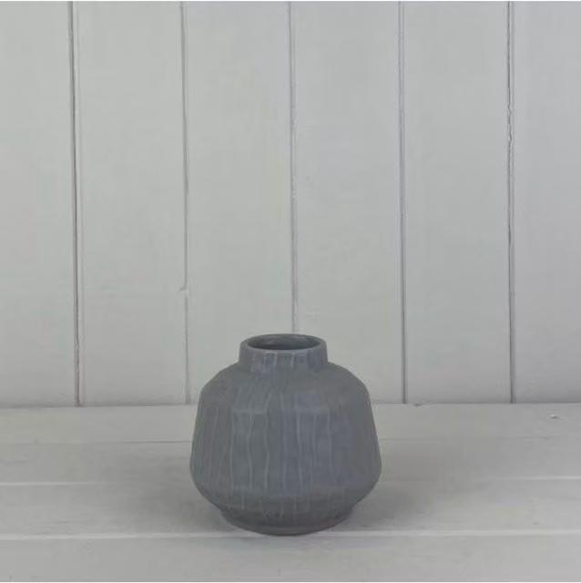 KDMD Subtle Glazed Pastel Grey Ceramic Vase