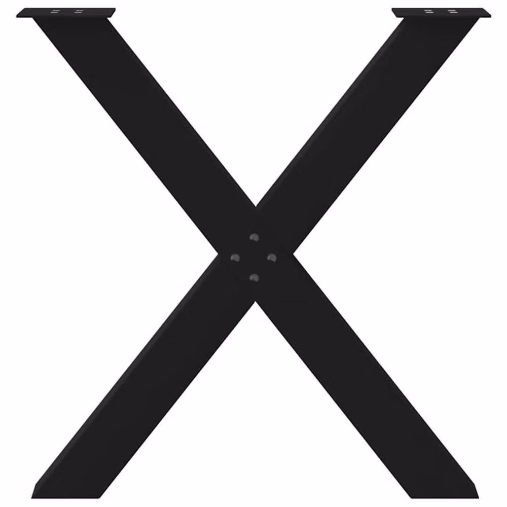Berkfield Home X-Shaped Dining Table Legs, 2 Piece Set, Black Steel, H: 72.5 cm x W: 70 cm – 5