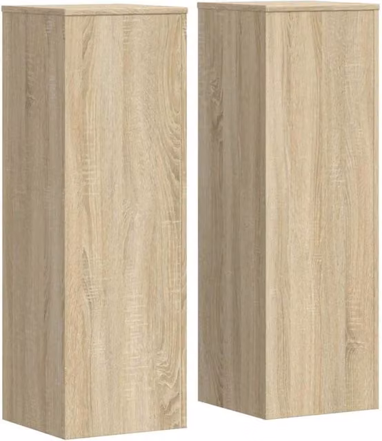 Berkfield Home Set of 2 Modern Plant Stands in Sonoma Oak and Light Tan, W/D/H: 33 x 33 x 100 cm – 1