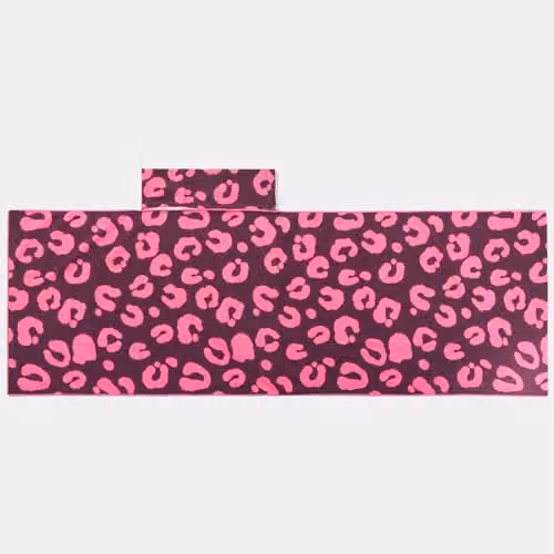 OHS Burgundy Abstract Leopard Print Microfibre Beach Towel with Bag, W: 75 cm, L: 215 cm – 7