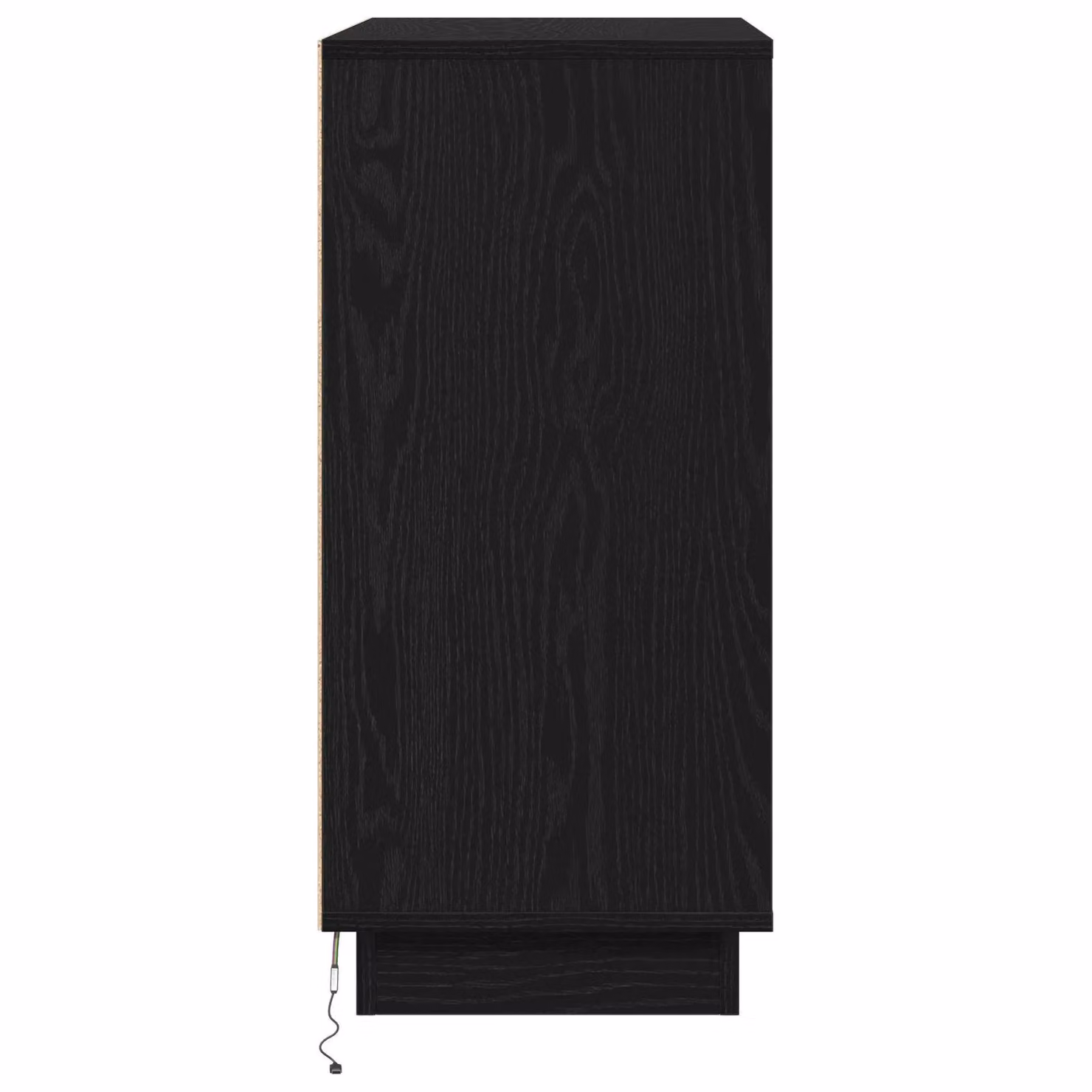 Berkfield Home Black Oak Sideboard with Integrated LED Lighting, W: 71 cm, D: 34.5 cm, H: 75 cm – 4