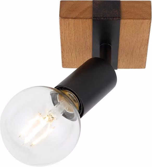 Netlighting Molini Single Wall Spotlight in Black and Wood
