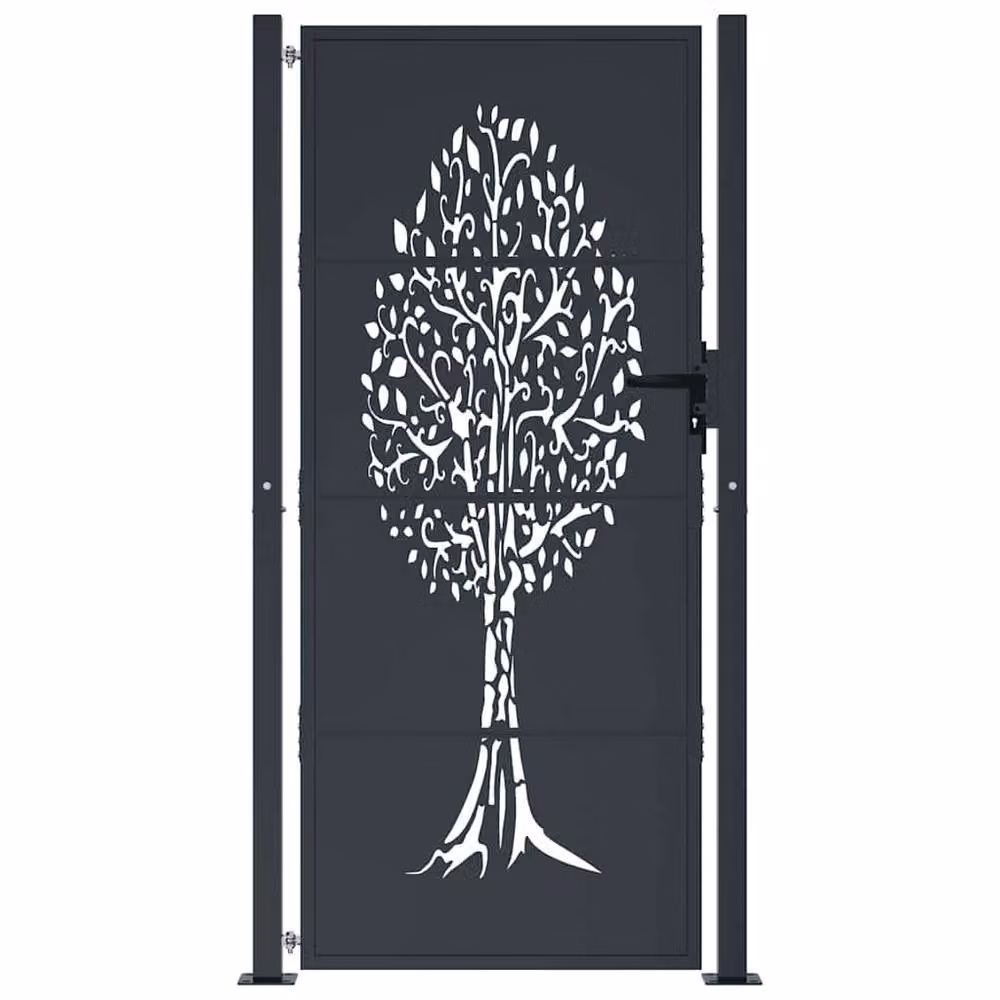 Berkfield Home Steel Garden Gate in Anthracite Grey, W: 105 cm, H: 205 cm – 3