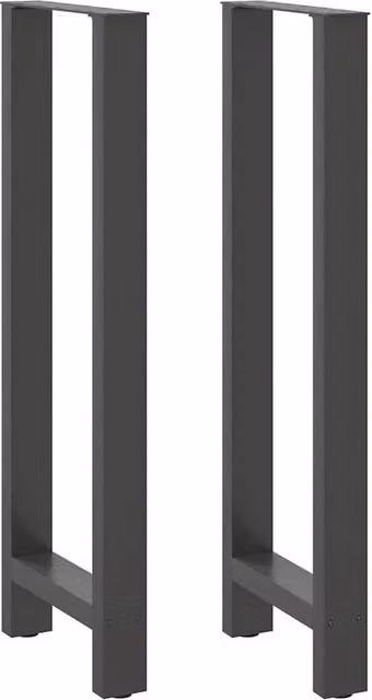 Berkfield Home Modern Steel Coffee Table Legs in Anthracite, 2 pieces, W/D/H: 40 x 40 x 111 cm – 1