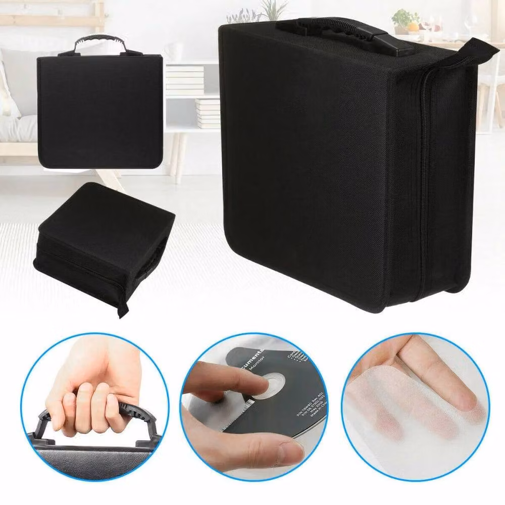 NESTLUNE 400 Disc CD DVD Wallet Storage Case in Black – 6