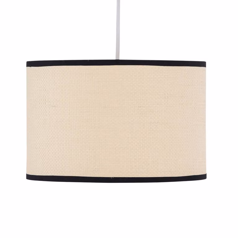 First Choice Lighting Kora Round Rattan Pendant Shade in Beige and Brown, Diameter: 25 cm
