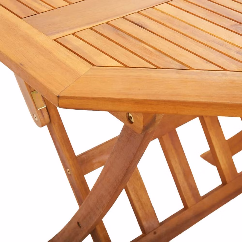 Berkfield Home Folding Garden Table in Brown Solid Acacia Wood, W/D/H: 135 x 85 x 75 cm – 2