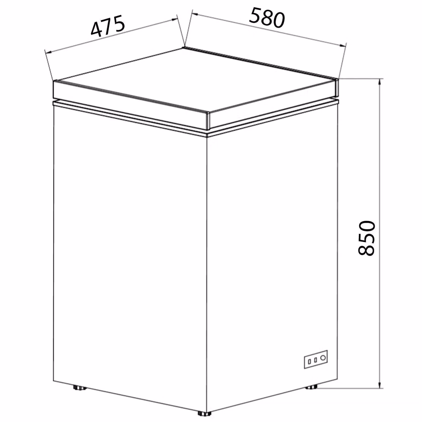 SIA CHF100B Slimline Compact Freestanding Chest Freezer, Black, Width: 48 cm – 3
