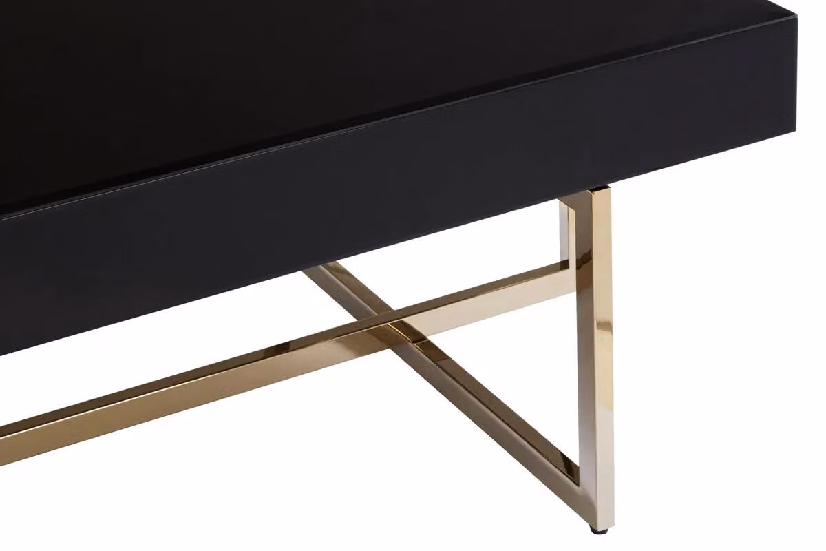 Fifty Five South Ragusa Rectangular Glass Coffee Table in Black and Gold – 6
