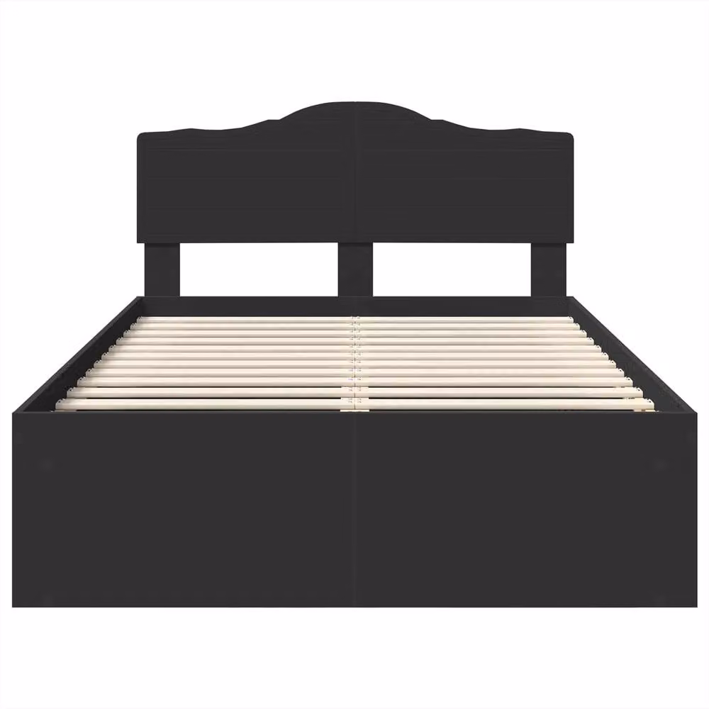 Berkfield Home Modern Bed Frame with Headboard in Black Solid Pine Wood W/D/H: 120 x 200 cm – 3