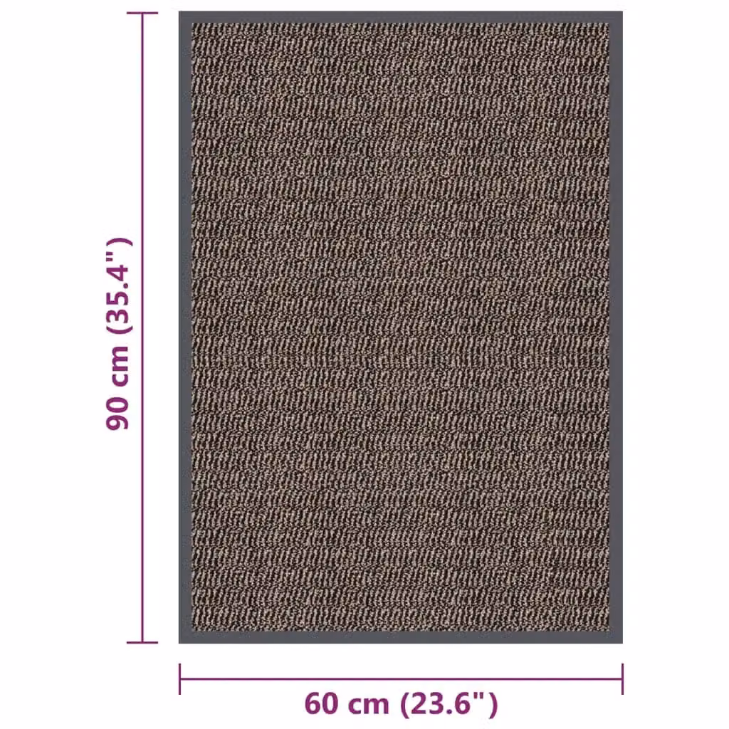 Berkfield Home Tufted Non-Slip Doormat, Brown, W: 60 cm, D: 90 cm – 2