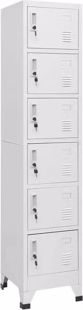 Berkfield Home Modern Metal Locker Cabinet in Light Grey, W/D/H: 38 x 40 x 180 cm