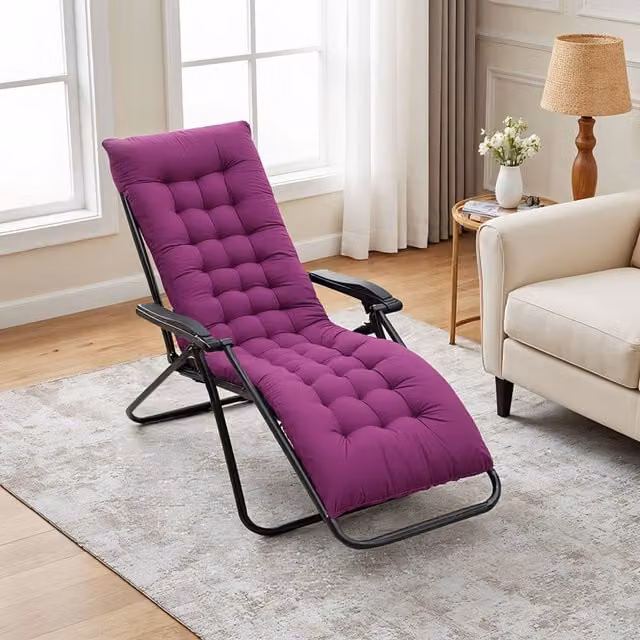 Lifeideas Purple Plush Rectangular Lounger Cushion W: 160 cm, D: 50 cm