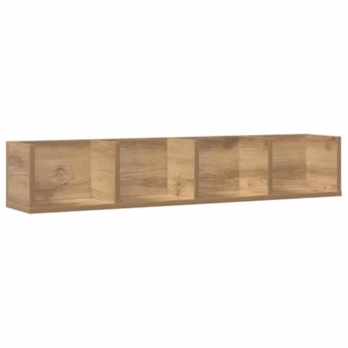 vidaXL Artisan Oak CD Wall Shelf, Brown MDF, W/D/H: 100 x 18 x 18 cm