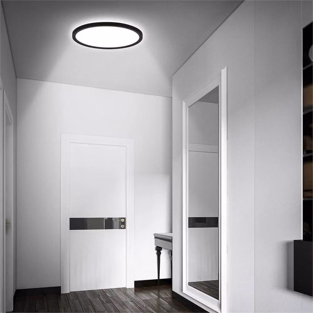 SPETLEK 18W LED Round Ceiling Light for Bathrooms in Black, 2400lm – 2
