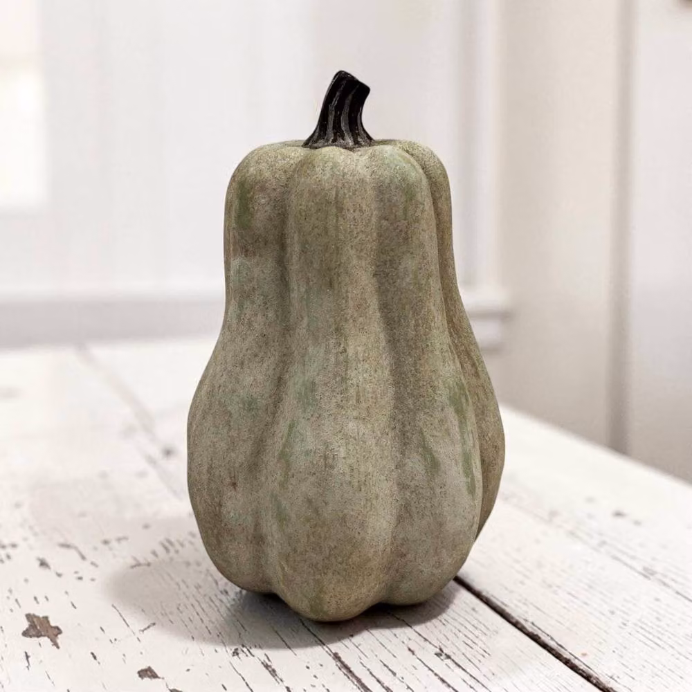 Four Candle Dusty Green Tall Ceramic Pumpkin Ornament – 2